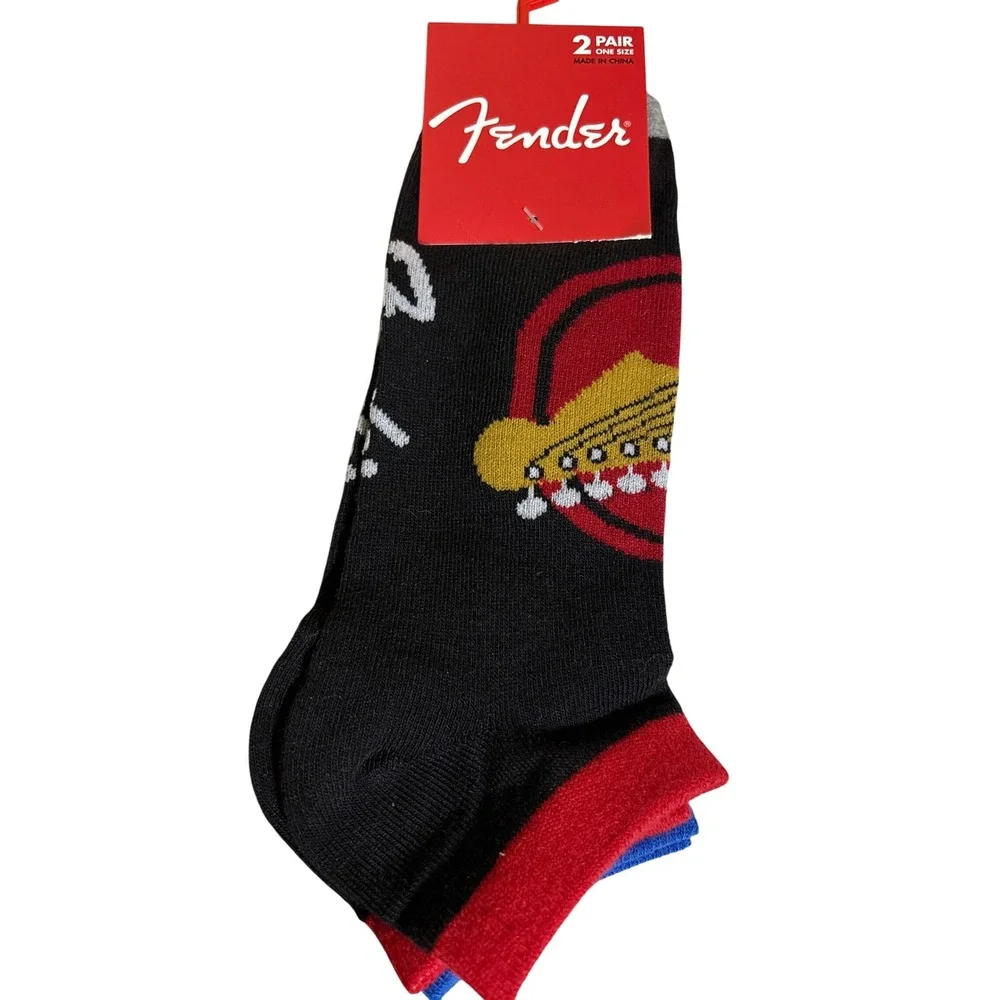 Fender Socks, 2 Pair, One Size, Guitar Musical Instrument Novelty